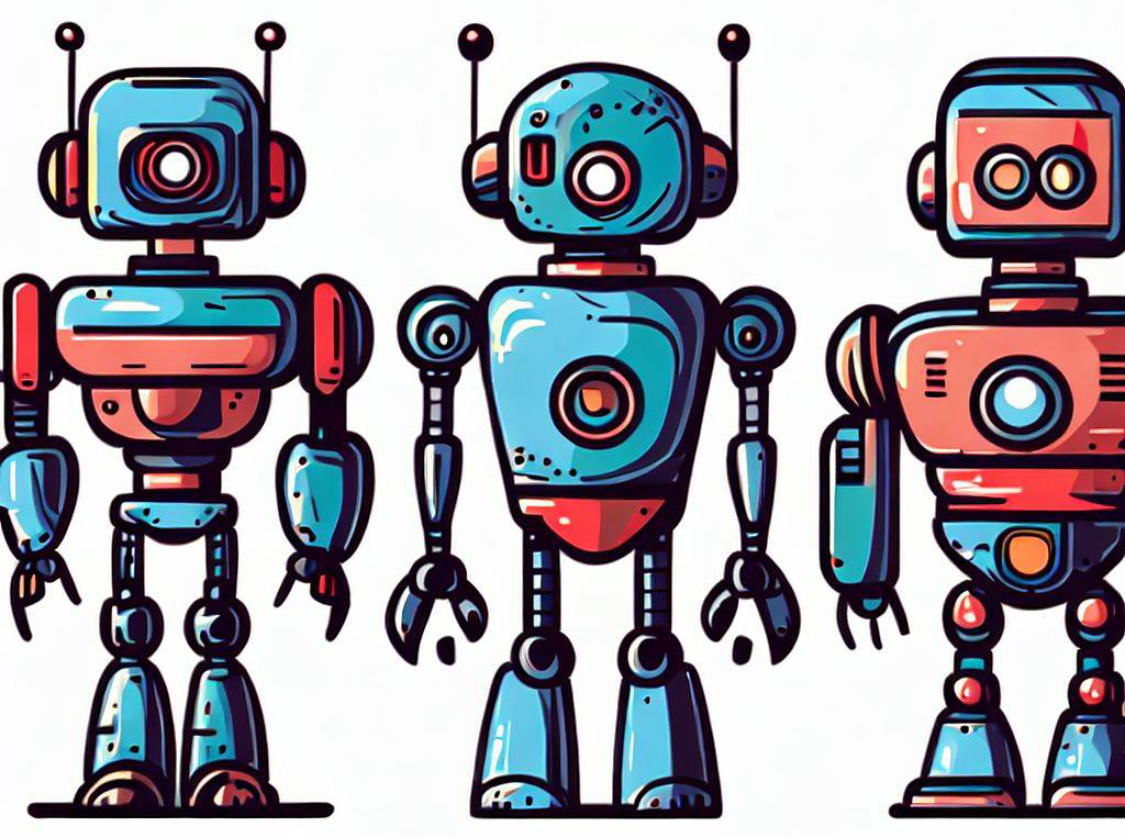 seo３大要素のイメージ。３台のロボット
